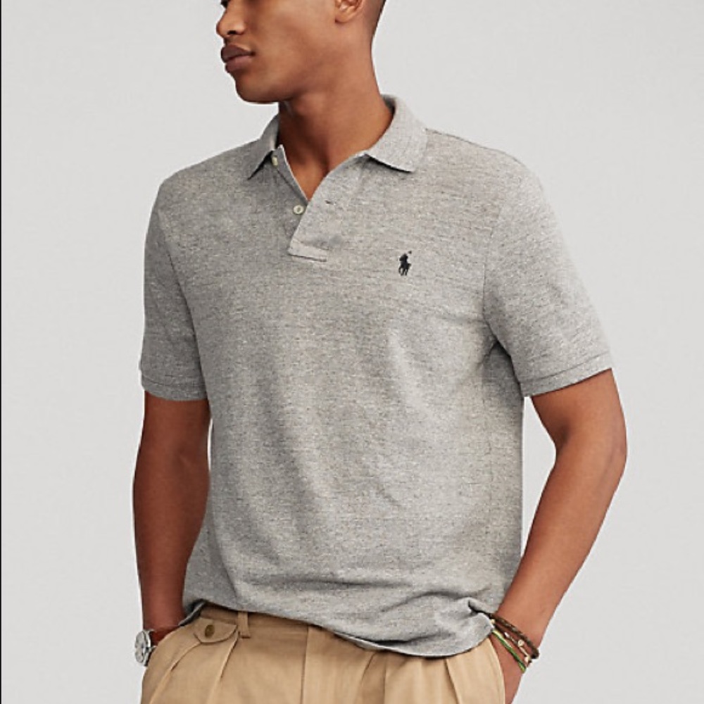 Polo Ralph Lauren Grey Long/Tall Collared Shirt